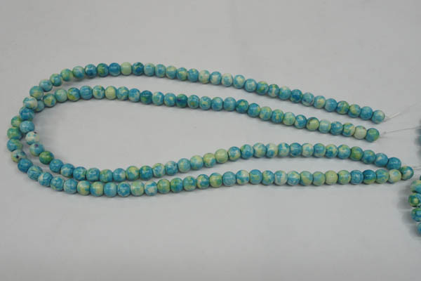 CRF101 15.5 inches 6mm round dyed rain flower stone beads wholesale