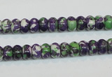 CRF12 15.5 inches 4*6mm rondelle dyed rain flower stone beads wholesale