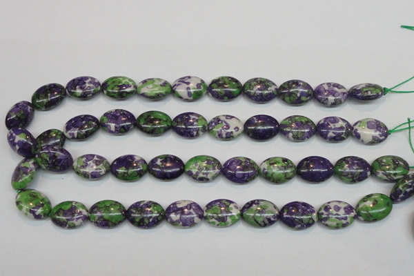 CRF18 15.5 inches 13*18mm oval dyed rain flower stone beads wholesale