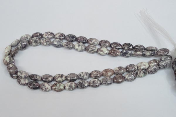 CRF243 15.5 inches 10*14mm oval dyed rain flower stone beads