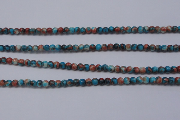 CRF270 15.5 inches 3mm round dyed rain flower stone beads