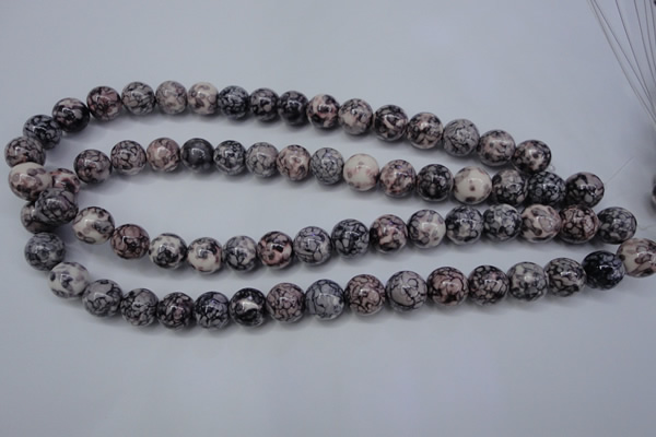 CRF284 15.5 inches 12mm round dyed rain flower stone beads