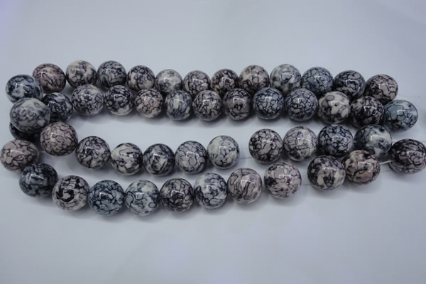 CRF286 15.5 inches 16mm round dyed rain flower stone beads