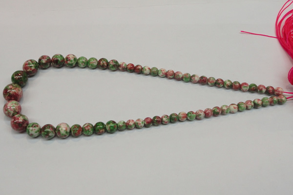 CRF30 15.5 inches multi sizes round dyed rain flower stone beads wholesale