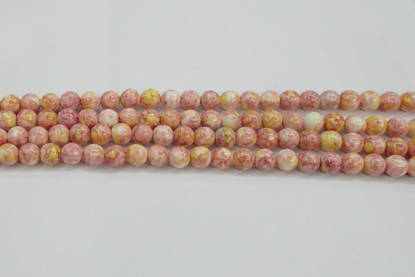 CRF316 15.5 inches 8mm round dyed rain flower stone beads wholesale