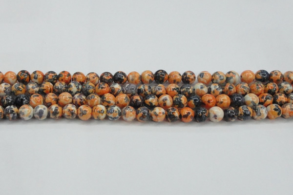 CRF323 15.5 inches 8mm round dyed rain flower stone beads wholesale