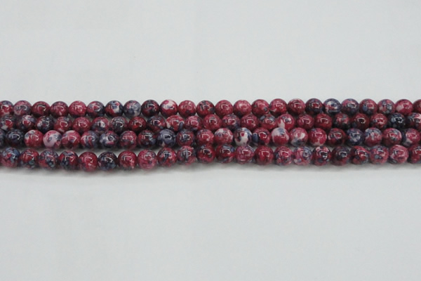 CRF343 15.5 inches 6mm round dyed rain flower stone beads wholesale
