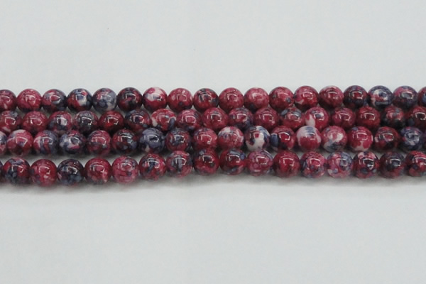 CRF347 15.5 inches 14mm round dyed rain flower stone beads wholesale