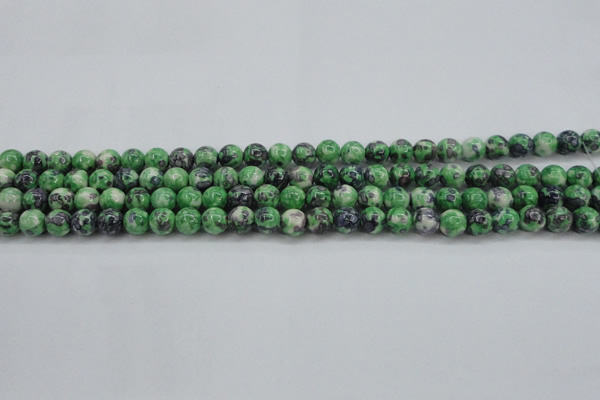 CRF349 15.5 inches 4mm round dyed rain flower stone beads wholesale