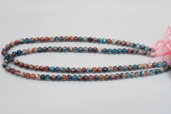 CRF35 15.5 inches 6mm round dyed rain flower stone beads wholesale
