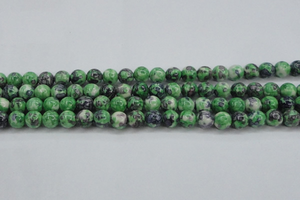 CRF352 15.5 inches 10mm round dyed rain flower stone beads wholesale
