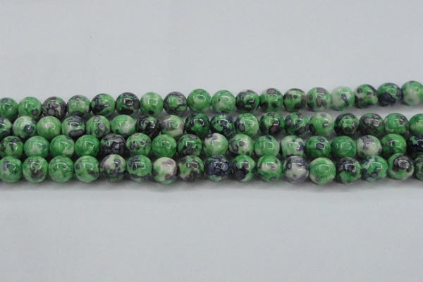 CRF353 15.5 inches 12mm round dyed rain flower stone beads wholesale
