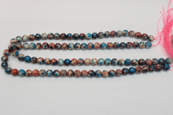 CRF36 15.5 inches 8mm round dyed rain flower stone beads wholesale