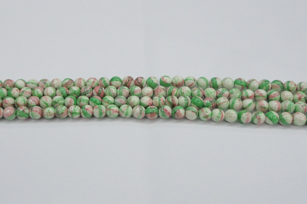 CRF380 15.5 inches 4mm round dyed rain flower stone beads wholesale