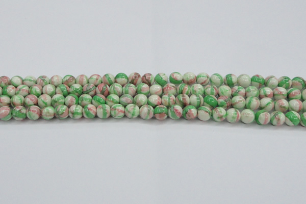 CRF381 15.5 inches 6mm round dyed rain flower stone beads wholesale