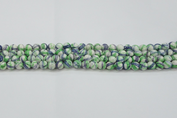 CRF387 15.5 inches 6mm round dyed rain flower stone beads wholesale