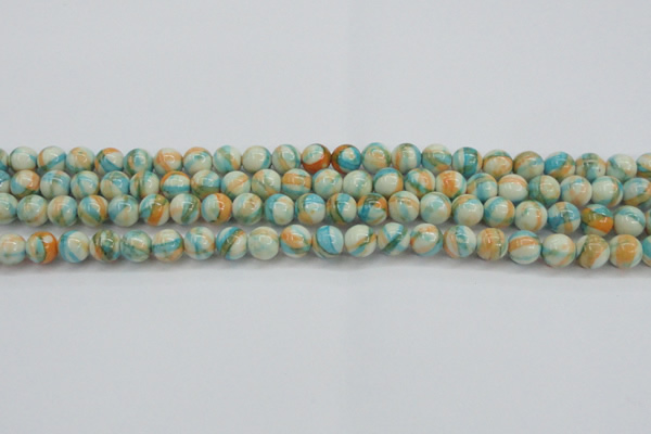 CRF393 15.5 inches 6mm round dyed rain flower stone beads wholesale