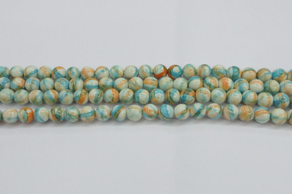 CRF394 15.5 inches 8mm round dyed rain flower stone beads wholesale