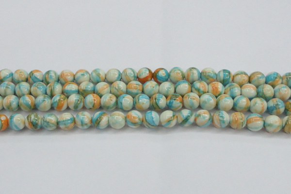 CRF395 15.5 inches 10mm round dyed rain flower stone beads wholesale