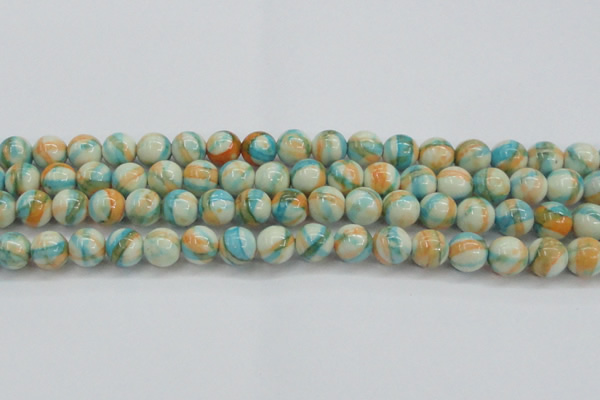 CRF396 15.5 inches 12mm round dyed rain flower stone beads wholesale