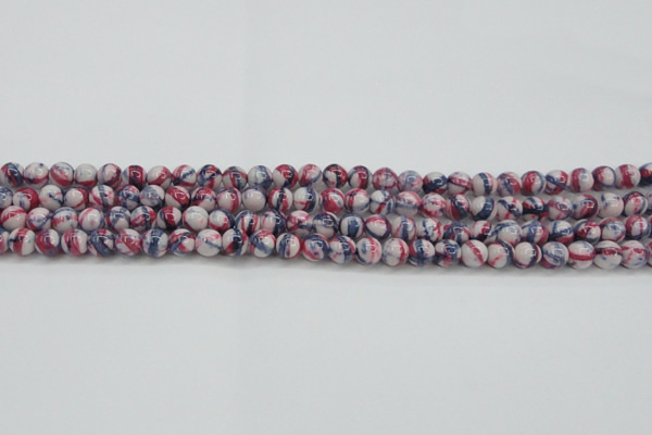CRF404 15.5 inches 4mm round dyed rain flower stone beads wholesale