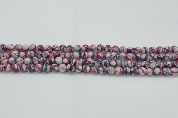 CRF405 15.5 inches 6mm round dyed rain flower stone beads wholesale