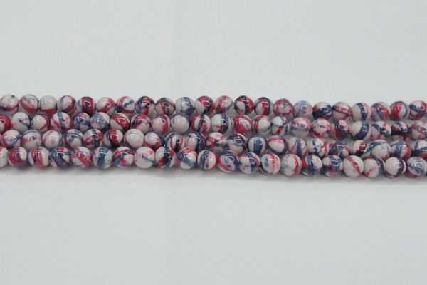 CRF406 15.5 inches 8mm round dyed rain flower stone beads wholesale