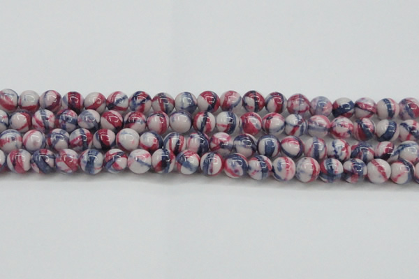 CRF408 15.5 inches 12mm round dyed rain flower stone beads wholesale