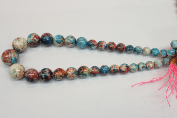 CRF41 15.5 inches multi sizes round dyed rain flower stone beads