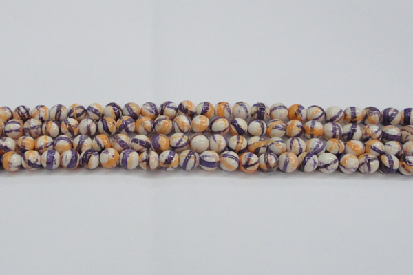 CRF411 15.5 inches 6mm round dyed rain flower stone beads wholesale