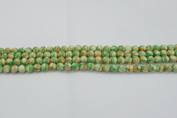 CRF416 15.5 inches 4mm round dyed rain flower stone beads wholesale