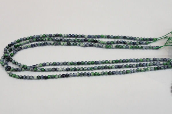 CRF42 15.5 inches 4mm round dyed rain flower stone beads wholesale