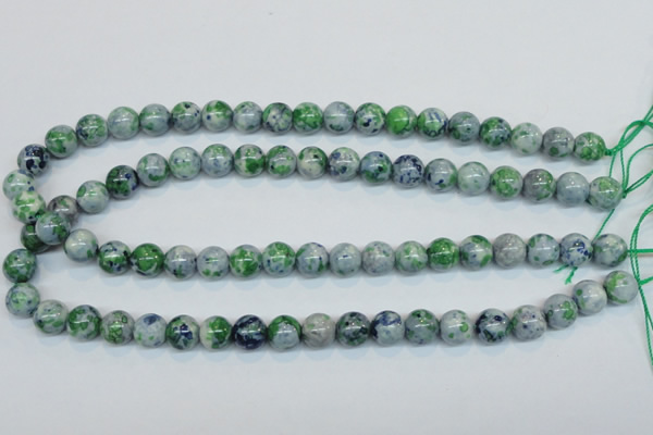 CRF45 15.5 inches 10mm round dyed rain flower stone beads wholesale