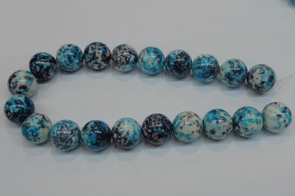 CRF63 15.5 inches 20mm round dyed rain flower stone beads wholesale