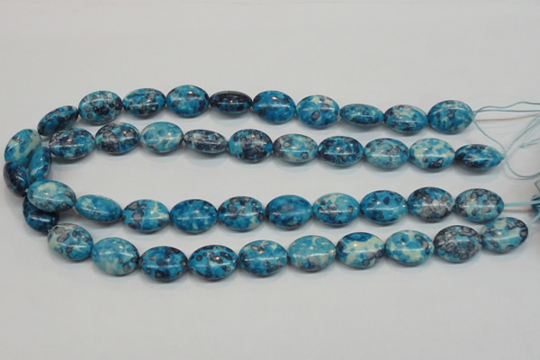 CRF71 15.5 inches 13*18mm oval dyed rain flower stone beads wholesale