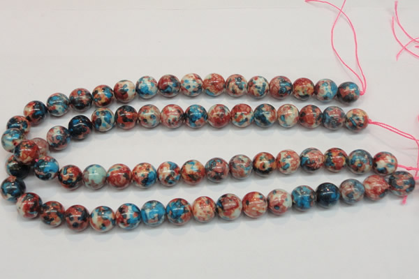 CRF73 15.5 inches 10mm round dyed rain flower stone beads wholesale
