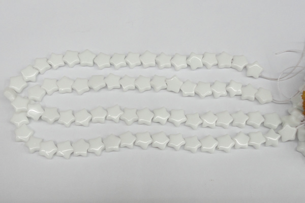 CRG06 15.5 inches 12*12mm star white agate gemstone beads wholesale