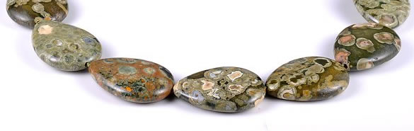 CRH04 flat teardrop natural rhyolite different sizes beads