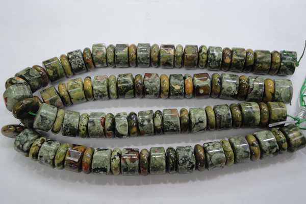 CRH115 15.5 inches 6*18mm & 12*18mm rondelle rhyolite gemstone beads