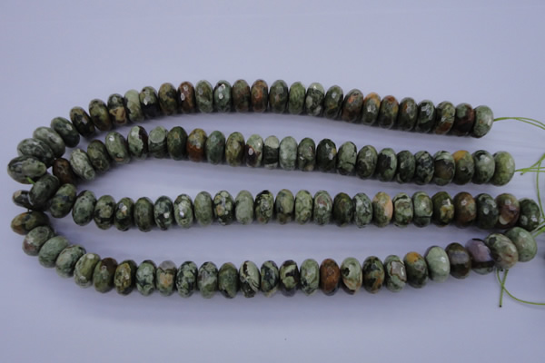 CRH119 15.5 inches 7*14mm faceted rondelle rhyolite gemstone beads