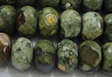 CRH124 15.5 inches 12*16mm faceted rondelle rhyolite gemstone beads