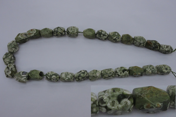 CRH131 15.5 inches 10*15mm faceted nuggets rhyolite gemstone beads