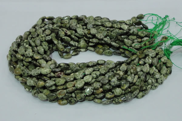 CRH47 15.5 inches 8*12mm flat teardrop rhyolite beads wholesale