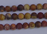 CRH510 15.5 inches 4mm round matte rhyolite gemstone beads