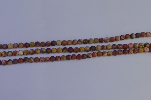 CRH510 15.5 inches 4mm round matte rhyolite gemstone beads