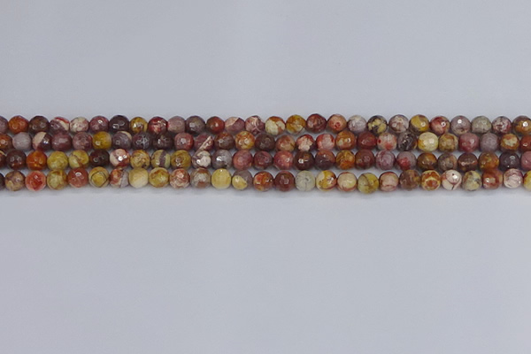 CRH518 15.5 inches 4mm faceted round rhyolite gemstone beads