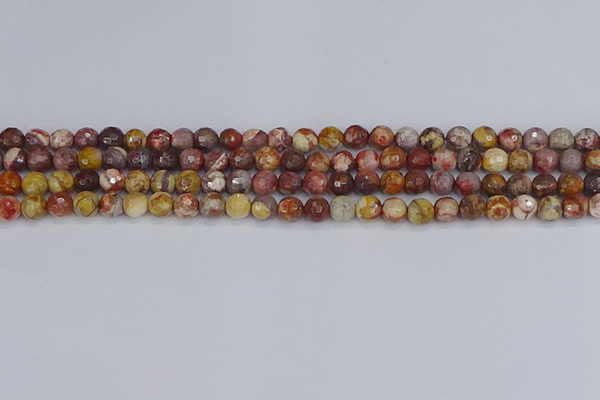 CRH519 15.5 inches 6mm faceted round rhyolite gemstone beads