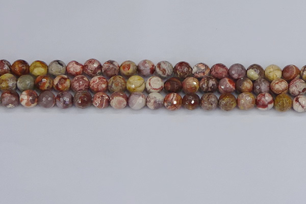 CRH520 15.5 inches 8mm faceted round rhyolite gemstone beads