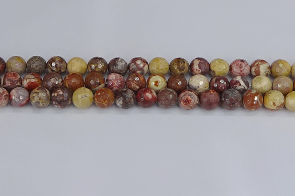 CRH521 15.5 inches 10mm faceted round rhyolite gemstone beads