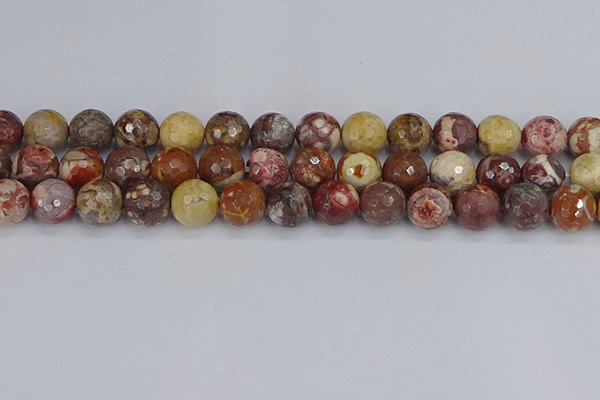 CRH522 15.5 inches 12mm faceted round rhyolite gemstone beads